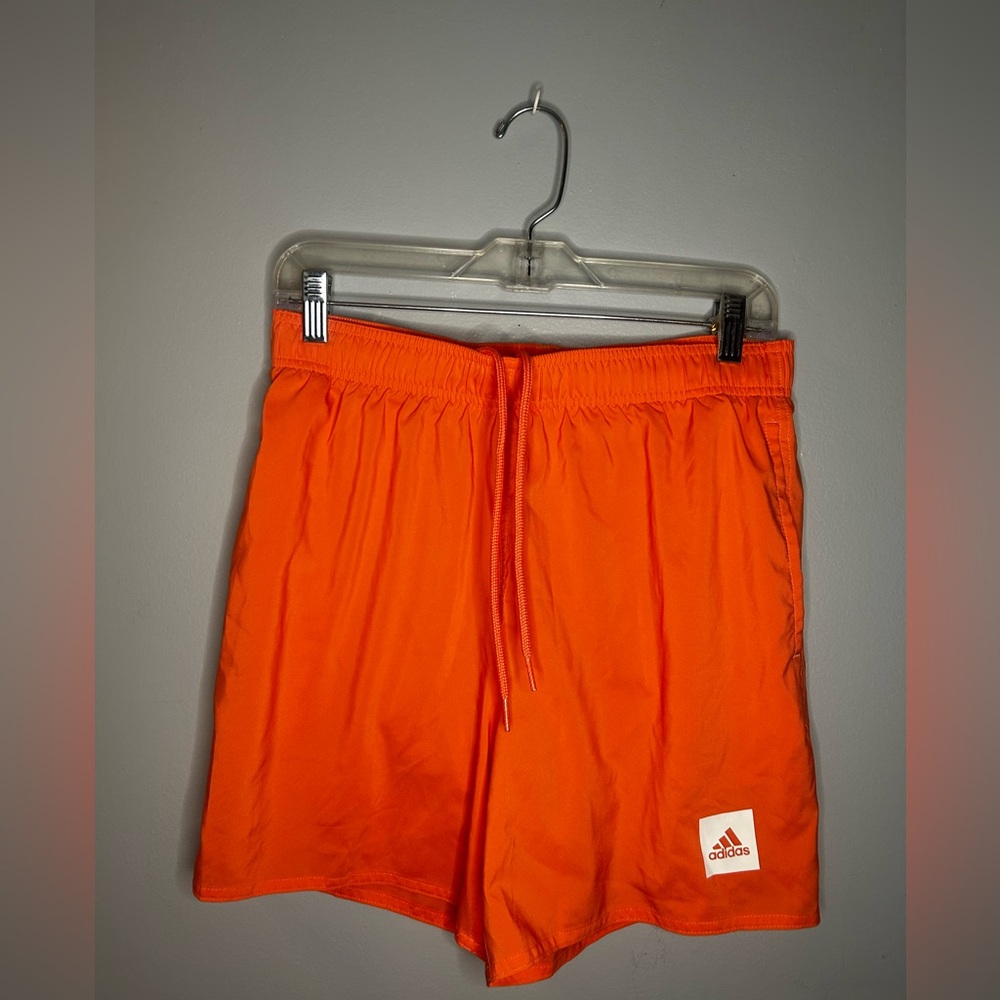 Adidas 3-Stripes CLX Very Short Length Swim Shorts - Men's Medium, App Solar Red
